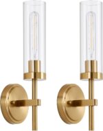 Hardwired Gold Wall Sconces Set of 2, Modern Bathroom Sconces Wall Lighting Vani... - Image 2