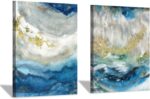 Hardy Gallery Abstract Painting Canvas Wall Art: Blue Picture Hand Painted Artwo... - Image 2
