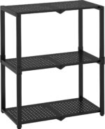 Hastatii 3-Shelf Storage Shelving Unit Metal Rack Heavy-Duty 28"x13.5"x33.5" for... - Image 2