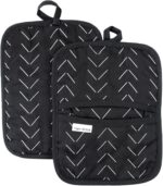 Heat Resistant Designer Pot Holders with Hand Pockets and Hanging Loops | Set of... - Image 2