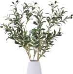 Heleze 39 Inch Artificial Olive Branch Greenery Stems Fake Plants with 222 Leave... - Image 2