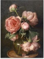 Heltrappe Moody Pink Peony Wall Art Spring Dark Academia Antique Floral Poster V... - Image 2