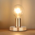 Helunsi Industrial Table Lamp, Gold E26 E27 Base Without Shade, Mini Short Desk ... - Image 2