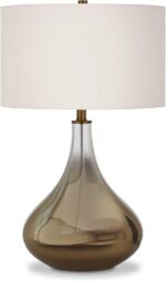 Henn&Hart 25" Modern 1-Light Table Lamp with White Fabric Drum Shade for Living ... - Image 2
