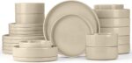 Herogo 24 Piece Dinnerware Sets with Double Bowls, Stoneware Plate and Bowls Set... - Image 2