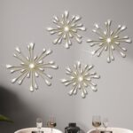 Hicarer 4 Pcs Starburst Wall Decor Bling Wall Art Crystal Teardrop 3D Hanging Rh... - Image 2