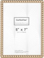 High-End Zinc Alloy 5x7'' Gold Photo Frames - Modern Rope Profile,Elegant Velvet... - Image 2