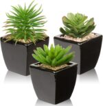 Hollyone Small Succulents Artificial 3 Pcs Faux Succulents in Pots Fake Succulen... - Image 2