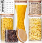 HomArtist Glass Jars with Bamboo Lids [Muti Size Set of 5], Glass Canisters with... - Image 2