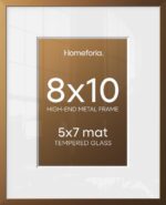 Homeforia Bronze Picture Frames 8x10, High End Metal 8 x 10 Photo Frame with Mat... - Image 2