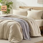 Homelike Moment King Size Comforter Set 7 Piece, Beige Bed in a Bag King Size Be... - Image 2
