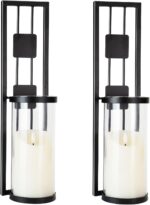 Homemory Wall Sconces Candle Holder Set of 2, Modern Metal Rustic Wall Decor for... - Image 2