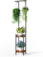 Homsorout Plant Stand Indoor Outdoor - Heavy Duty Metal 2-tier Hanging Plant Hol... - Image 2