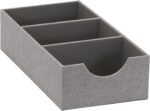 Household Essentials Grey 727-1 Deep 3 Section Drawer Organizer Box for Storage ... - Image 2