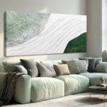 Hue7Art Contemporary Abstract Nature-Inspired Canvas Wall Art with White Flowing... - Image 2