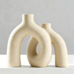 Hug Donut Decorative Vase Set - Beige Vase, Modern Nordic Boho Style Vases Home ... - Image 2