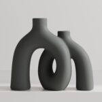 Hug Donut Decorative Vase Set - Dark Gray Modern Minimalism Industrial Style Vas... - Image 2