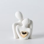 Hugging Couple Statue Ceramic Lover Figurine Home Decor is a Romantic Gift for H... - Image 2