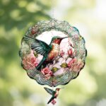 Hummingbird Hanging Wind Spinner - 3D Birds Metal Spinning Decor for Outdoor Gar... - Image 2