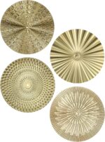 IANFAN 4 Pcs 12 Inch Metal Wall Art Decor Gold Sunburst Hanging Artwork Decor Mo... - Image 2