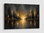 ICE ARMOR Large Abstract Golden Color Reflection Wall Art Modern Dark Luxury Can... - Image 2