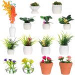 IMIKEYA Miniature Dollhouse Plant Flowers: 15pcs Mini Dollhouse Potted Plants Ar... - Image 2