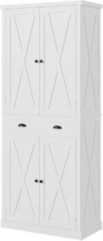 IRONCK Kitchen Pantry Storage Cabinet 83.9" H, with Barn Doors, Drawer, 4 Adjust... - Image 2