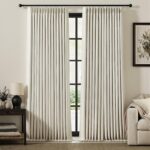 IVAPUPU Linen Pinch Pleated Blackout Curtains for Bedroom - 100% Black Out Natur... - Image 2
