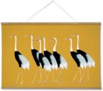 InSimSea 36x54 Extra Large Canvas Scroll Wall Art, Vintage Seven Cranes Wall Dec... - Image 2