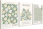 Induslyfe Framed Green Wall Art Canvas Decor Set of 3, Matisse Wall Art Framed P... - Image 2