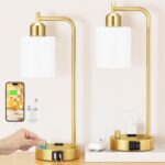 Innqoo Industrial Table Lamps for Bedroom Set of 2 - Fully Dimmable Bedside Lamp... - Image 2