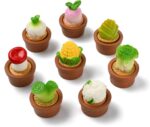 Ipotkitt 24 pcs 8 Styles Mini Resin Potted Plant Ornaments Vegetable Cute Miniat... - Image 2