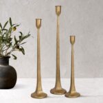 Iron Taper Candle Holder Set of 3 - Decorative Tall Candle Stand, Candlestick Ho... - Image 2