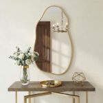 Irregular Wall Mirror 30"x16.5", Small Asymmetrical Mirror for Powder Room, Matt... - Image 2