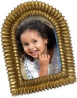 Isaac Jacobs 2x3 Antique Gold Double Bead Arch Photo Frame with Black Fabric Eas... - Image 2