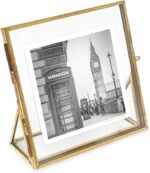 Isaac Jacobs 4x4, Antique Gold, Vintage Style Brass and Glass, Floating Photo Fr... - Image 2
