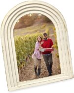 Isaac Jacobs 4x6 Vertical White with Gold, Arc Resin Picture Frame with Gradient... - Image 2