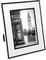 Isaac Jacobs 5x7 White w/Black (Vertical & Horizontal) Double Border Picture Fra... - Image 2