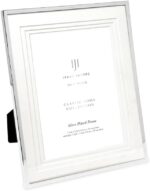 Isaac Jacobs 7x9 (Matted 5x7) Silver Metal Picture Frame, Triple Matted Classic ... - Image 2