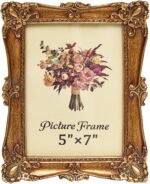 JANDERART Vintage Picture Frame 5x7 Inch, Antique Ornate Photo Frames with Glass... - Image 2