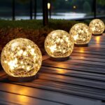 JKIMK Solar Globe Lights Outdoor Waterproof - Cracked Glass Ball Lights for Gard... - Image 2