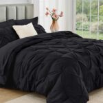 JOLLYVOGUE Black Queen Comforter Set 7 Pieces - Bed in a Bag Queen for All Seaso... - Image 2