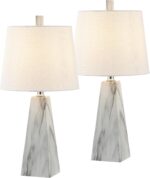 JONATHAN Y 20.5" White Marble Finish Modern Resin Table Lamp for Bedroom Living ... - Image 2