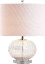 JONATHAN Y 21" Mercury Silver Ribbed Glass Table Lamp, Modern Transitional Bedsi... - Image 2