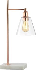 JONATHAN Y 22.25" Copper Modern Glam Metal and Marble Table Lamp, Mid-Century Co... - Image 2
