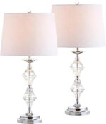 JONATHAN Y 27.5" Clear Crystal Table Lamp Set of 2 for Living Room Bedroom, Glam... - Image 2