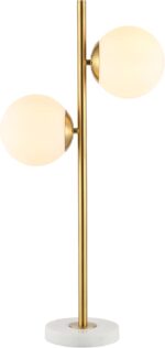 JONATHAN Y 28" Brass Gold 2-Light Art Deco LED Table Lamp, Coastal Vintage Iron ... - Image 2