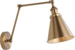 JONATHAN Y 7" Brass Gold Classic Industrial Metal Adjustable Arm LED Wall Sconce... - Image 2