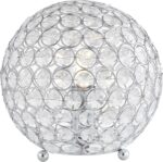 JONATHAN Y 8.25" Clear Acrylic and Chrome Globe LED Table Lamp, Modern Glam Text... - Image 2