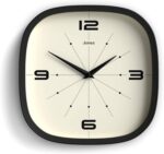JONES CLOCKS® Pulsar wall Clock | Square Rounded Retro Clock | 10 inch | Black |... - Image 2